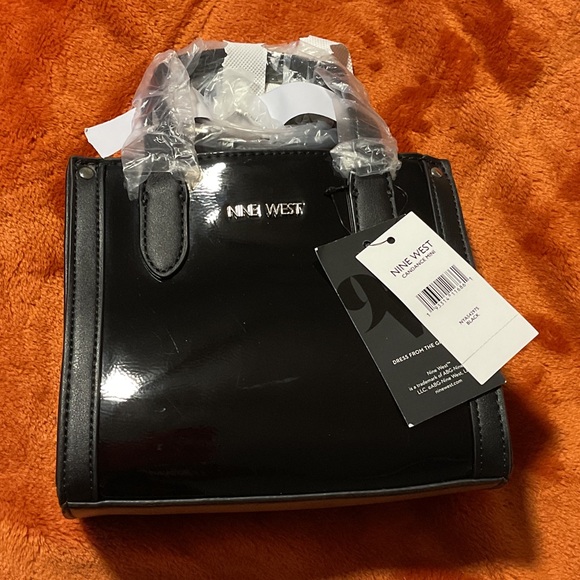 Nine West Glossy Black mini Tote - Picture 1 of 6